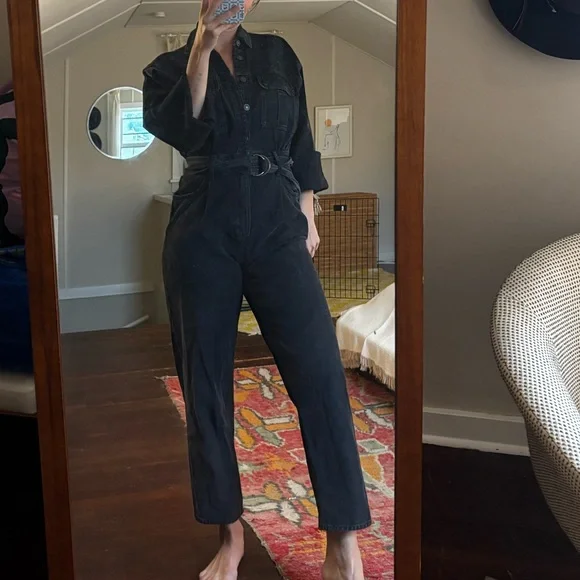 Agolde Tatum Long Sleeve Black Jumpsuit - Picture 10 of 10